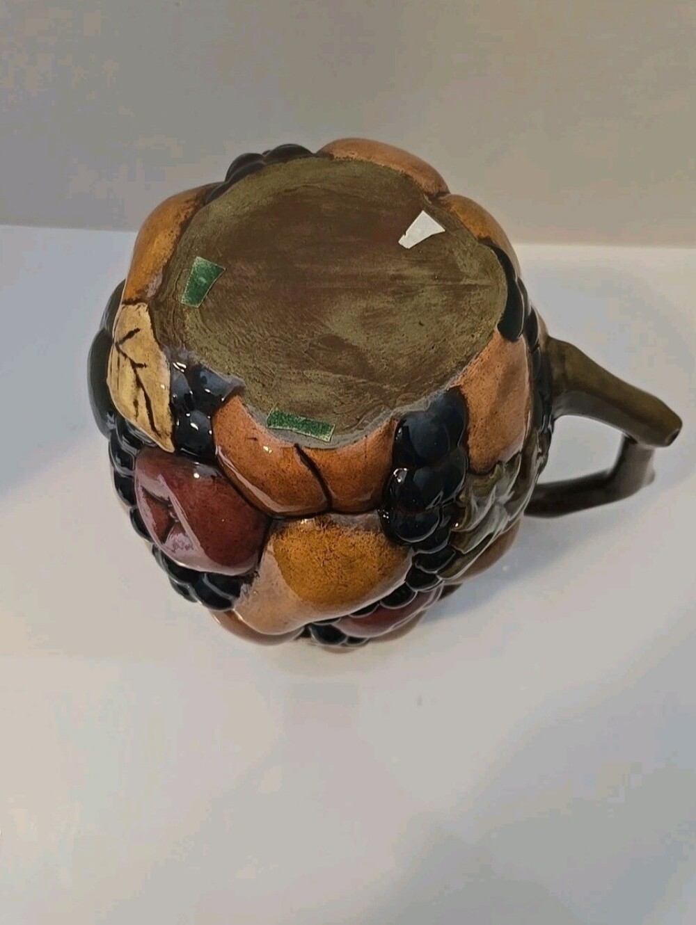 3D Fruit Ceramic Glazed Pitcher/Vase Hand Painted. By Majolica - Picture 9 of 11